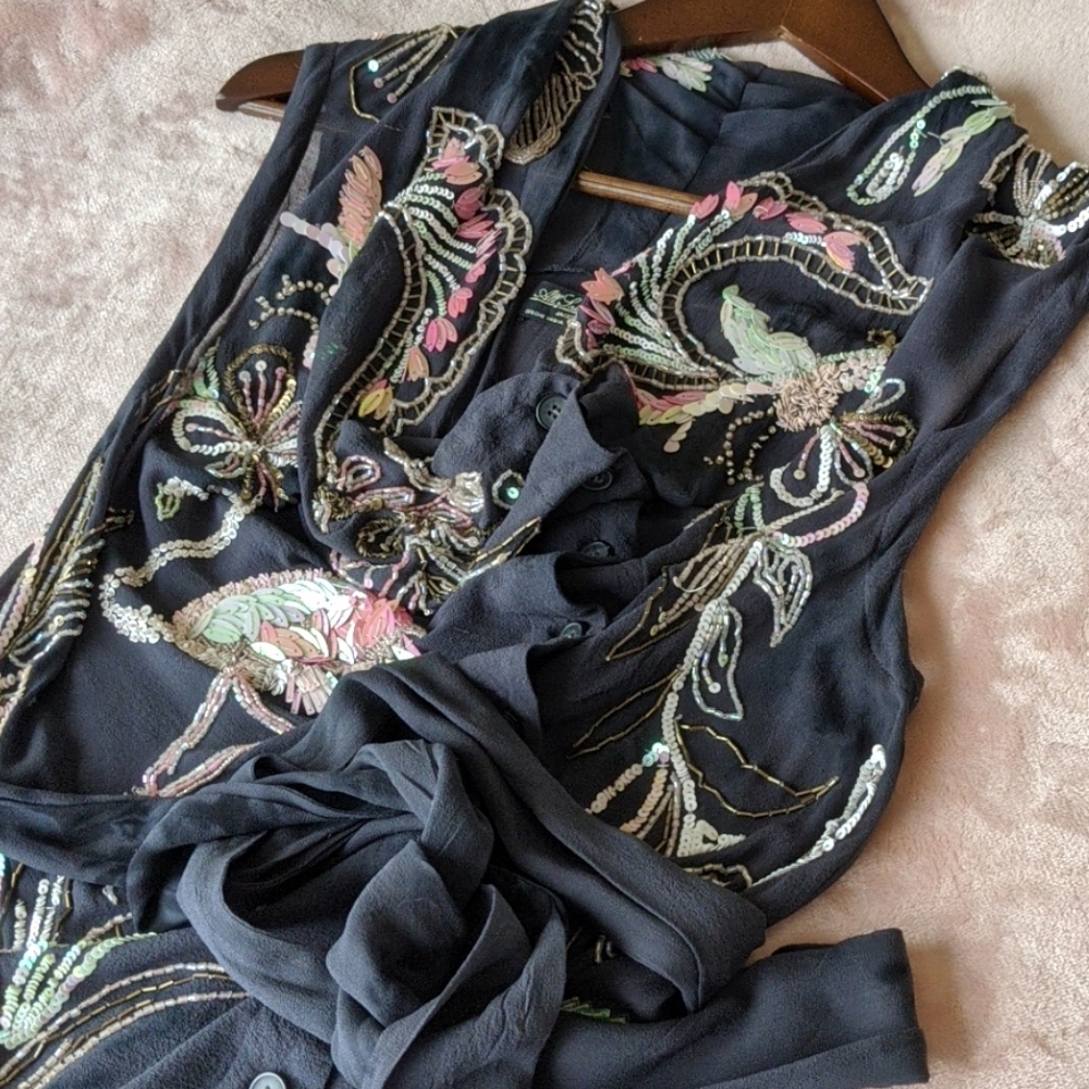 All Saints Silk Tunic Blouse